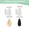 arricraft 80 Pcs Tear Drop Pearl Beads, 2 Sizes Black and White Pearlized Luster Satin Loose Beads Plastic Pearl Beads Water Drop Imitation Pearl Beads for Necklace Bracelet Jewelry Making view 2