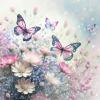 PRASIO Butterfly Diamond Art Kits for Adults Beginners, Flowers Diamond Painting Kits for Adults, DIY 5D Round Full Drill Gem Art Diamond Dots for Adults for Gift Home Decor 12x12 inch view 1
