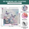 PRASIO Butterfly Diamond Art Kits for Adults Beginners, Flowers Diamond Painting Kits for Adults, DIY 5D Round Full Drill Gem Art Diamond Dots for Adults for Gift Home Decor 12x12 inch view 4