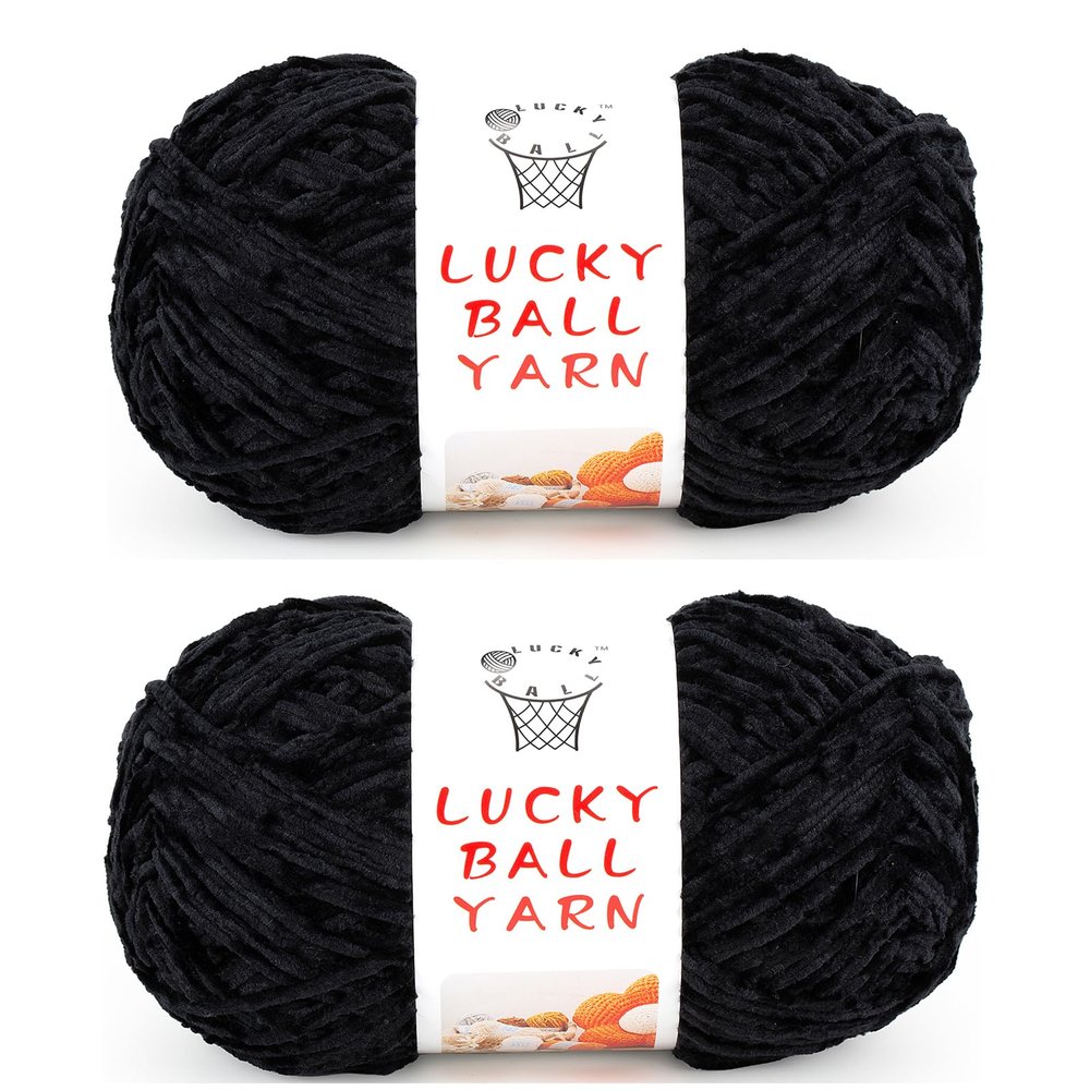 200g Soft Chenille Yarn Blanket Yarn,Yarn for Crafts,Yarn for Crocheting,Fancy Yarn for Crochet,Crochet Yarn for Sweater/Hat/Blankets/DIY Craft(Black)
