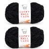 200g Soft Chenille Yarn Blanket Yarn,Yarn for Crafts,Yarn for Crocheting,Fancy Yarn for Crochet,Crochet Yarn for Sweater/Hat/Blankets/DIY Craft(Black) view 1