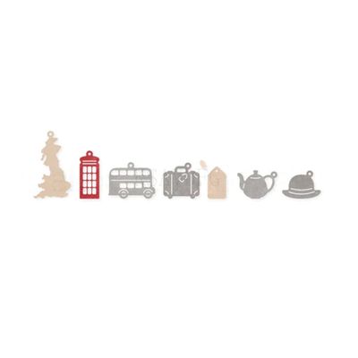 Bus Booth Teapot Tag Die Cuts DIY Sewing Metal Cutting Dies for Handmade Card Making Stencils Festivals Scrapbooking Album Paper Craft Template