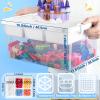 Creahaus 16L Organizers and lego storage Box with Removable Tray and lego building tray kids storage boxes Craft Box for Lego Art, Playdoh, Tool, Craft, Toy(Clear) view 2