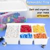 Creahaus 16L Organizers and lego storage Box with Removable Tray and lego building tray kids storage boxes Craft Box for Lego Art, Playdoh, Tool, Craft, Toy(Clear) view 3