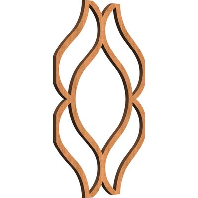 7 3/8" W x 11" H x 1/4" T Extra Small Villarreal Decorative Fretwork Wood Wall Panels, Cherry