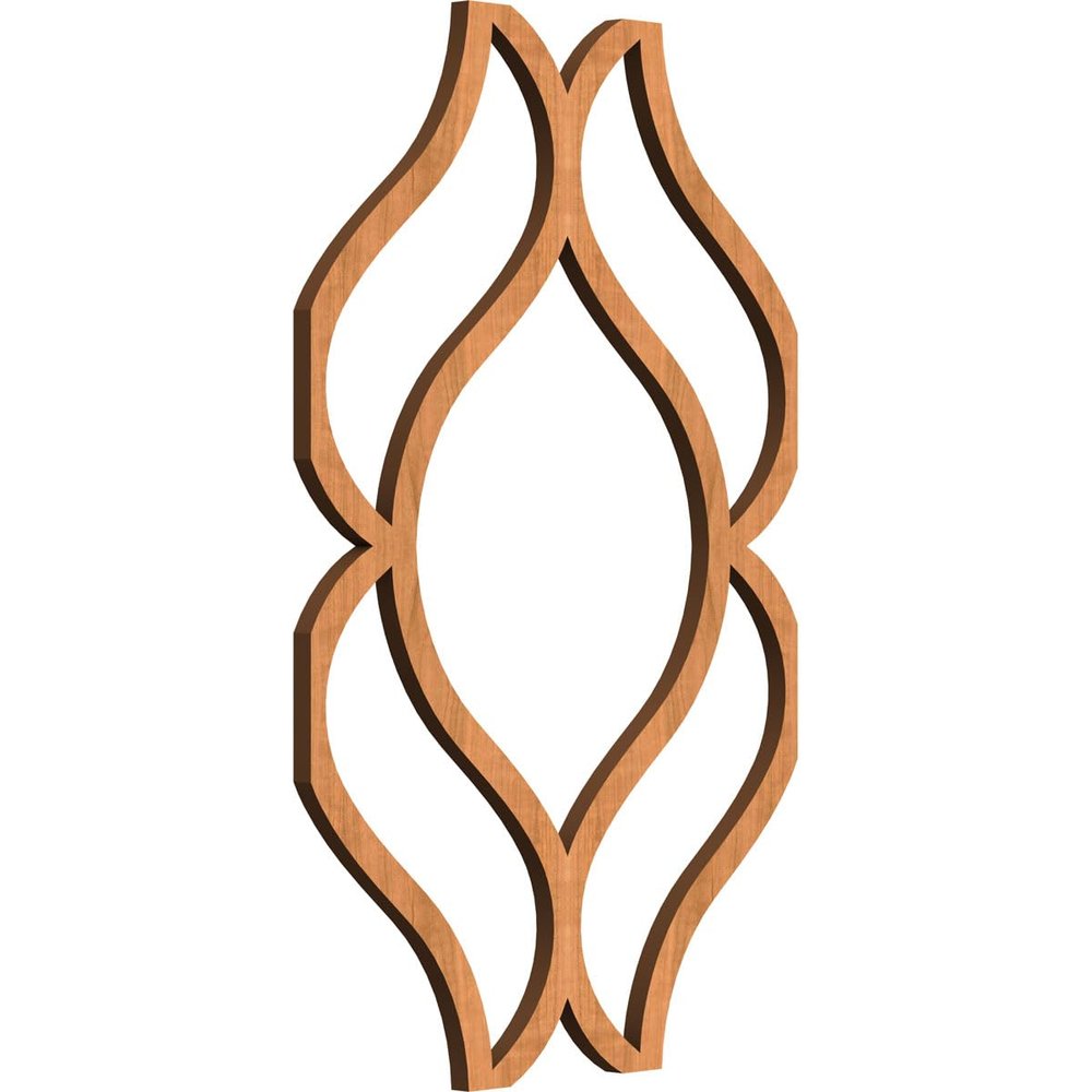 7 3/8" W x 11" H x 1/4" T Extra Small Villarreal Decorative Fretwork Wood Wall Panels, Cherry