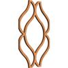 7 3/8" W x 11" H x 1/4" T Extra Small Villarreal Decorative Fretwork Wood Wall Panels, Cherry view 1