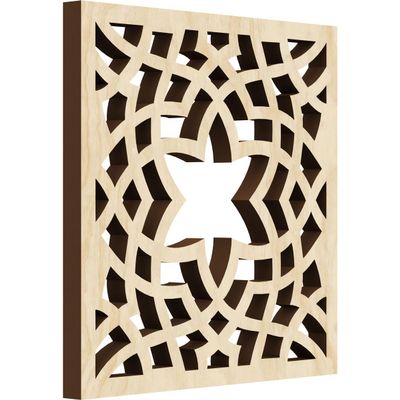 7 3/8"W x 7 3/8"H x 3/8"T Extra Small Paris Decorative Fretwork Wood Wall Panels, Birch