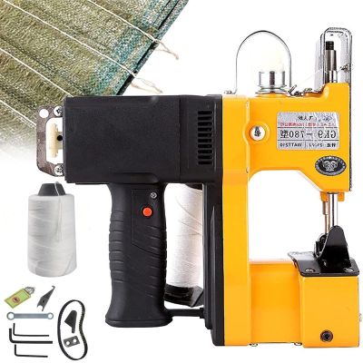 ZIJINGM Portable Bag Closer Sewing Machine for Woven Paper Bags -190w Handheld High Speed Machine with Accessories for Industrial Bag Sealing Sewing Machine Machine Coudre (Color : Yellow)
