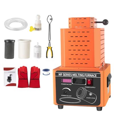 BDJSN 5000W Electric Gold Melting Furnace, 2912 Mini Medium Frequency Melting Furnace with Graphite Crucible, 3-5min Melting Time, Metal Smelting Casting Kit for Industry, Workshop, Home