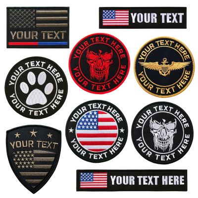 Customized Tactical Name Embroidered Patch, US Flag Patch with Your Text,Military and Tactical Accessories for Apparel - Backpacks - Hats, Hook and Loop/Iron on(100PCS-US Flag 3"X2"Army Green)