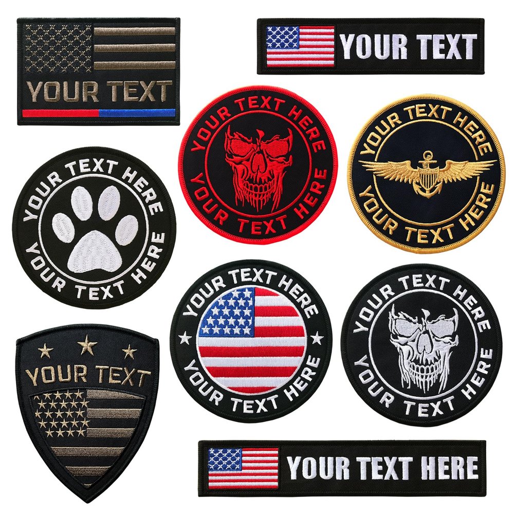 Customized Tactical Name Embroidered Patch, US Flag Patch with Your Text,Military and Tactical Accessories for Apparel - Backpacks - Hats, Hook and Loop/Iron on(100PCS-US Flag 3"X2"Army Green)