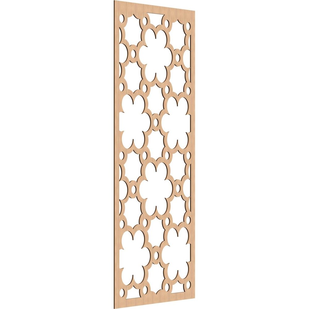 35 3/8" W x 89 3/8" H x 1/4" T Southgate Decorative Fretwork Wood Wall Panels, Hickory