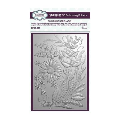PaperCuts Creative Expressions Sunshine Serenade 5 in x 7 Floral, 3D Embossing Folder, 5 x 7 in, Clear