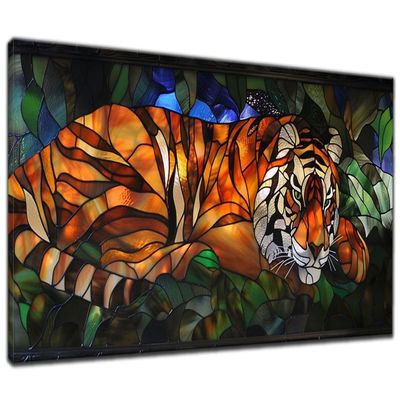 Tiger Diamond Painting Kits, Full Round Drill Diamond Art Kits for Adults, Glass Diamond Dots Gem Art Embroidery Art Kit, Diamond Painting Accessories Kits for Wall Art Home Decor Gifts 20x44in I-1