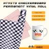 HTVSTD Black and White Permanent Vinyl Roll - 12'' x 8ft Checker Patterned Adhesive Vinyl for Mugs Decors Racing Flag Self Adhesive Sticker view 2