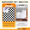HTVSTD Black and White Permanent Vinyl Roll - 12'' x 8ft Checker Patterned Adhesive Vinyl for Mugs Decors Racing Flag Self Adhesive Sticker view 4