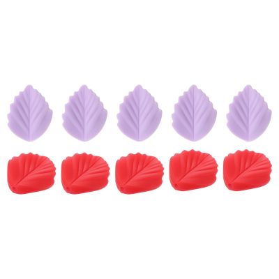 PATIKIL Knitting Needle Point Protectors, 10 Pack Needle Tip Stoppers Leaves Covers Caps Stitch Stopper for Crochet Quilting Sewing DIY Crafts, White Black