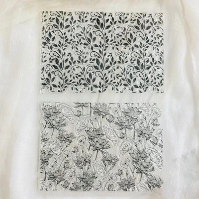 Stamps for Crafting,Card Making Supplies,14.5x21cm Flower Leaves Background Clear Stamp Transparent Silicone Stamp Seal Sheet for Scrapbooking Photo Album Decoration
