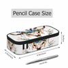 Xuwenz Cow Skull Pencil Holder Bag Bull Head Flowers Feathers Boho Style Pencil Case College Office School for Teens Boy Girl view 2