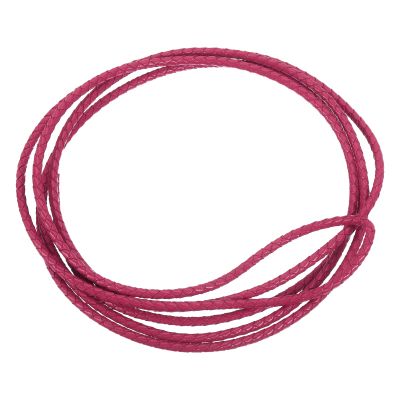 uxcell Leather Cord, 2.2 Yards 5mm Dia Braided String Strip for Purse Handbag Shoelace DIY Crafts Bracelet Making, Fuchsia