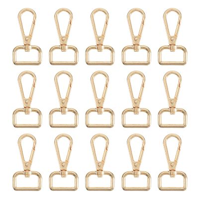 uxcell 15Pcs Swivel Clasps, 0.78 Inch D Ring Lobster Clasp Claw Metal Push Gate Snap Hook for Purse Making Keychain Belt Strap, Gold