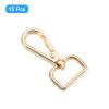 uxcell 15Pcs Swivel Clasps, 0.78 Inch D Ring Lobster Clasp Claw Metal Push Gate Snap Hook for Purse Making Keychain Belt Strap, Gold view 3
