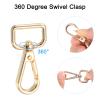 uxcell 15Pcs Swivel Clasps, 0.78 Inch D Ring Lobster Clasp Claw Metal Push Gate Snap Hook for Purse Making Keychain Belt Strap, Gold view 4