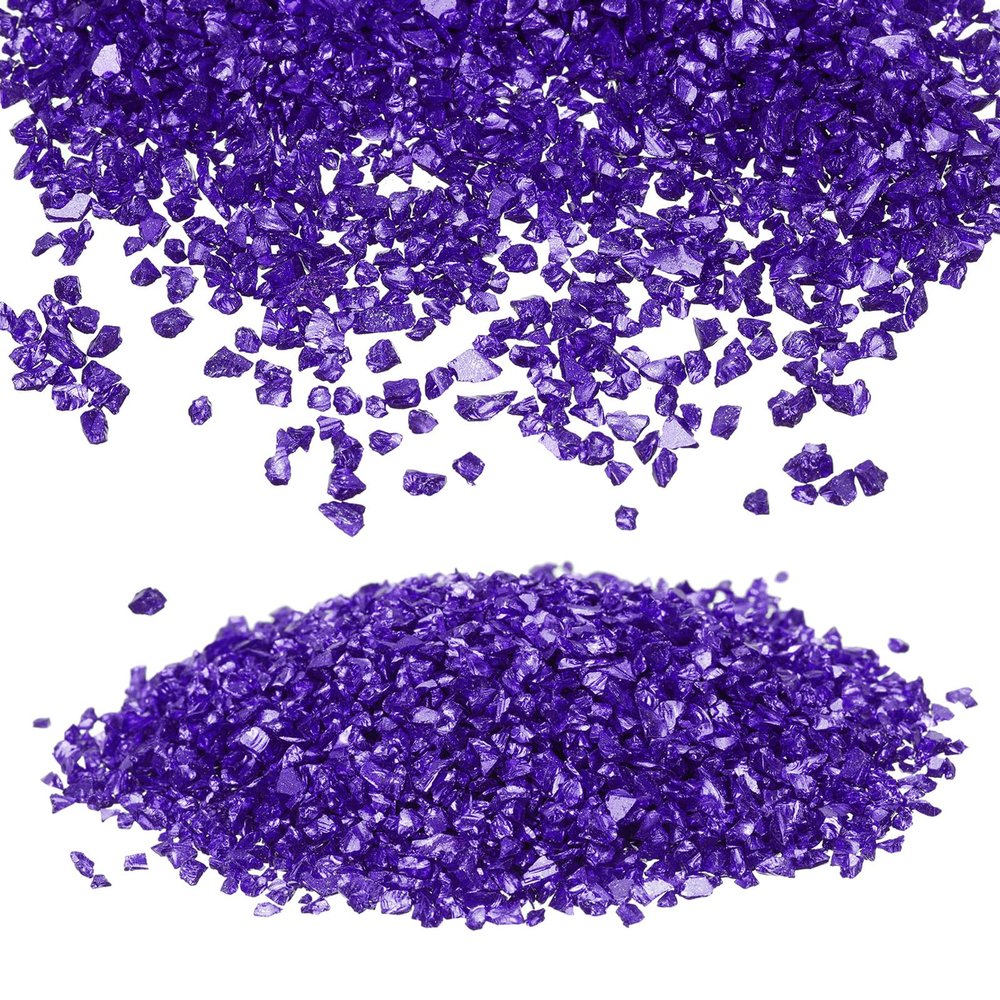 uxcell Crushed Glass Glitters 2-4mm Irregular Chips Sequins, Metallic Chunky Glitters Stones for Resin Art, Nail Arts Craft, DIY Phone, Scrapbooking (Dark Purple, 7.09 oz/ 205g)