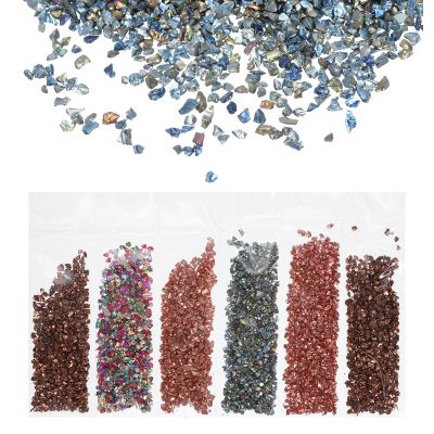 uxcell Crushed Glass High Luster Chips 1-3mm 30g Irregular Glass Metallic Crystal Chips for Resin Arts Craft DIY Vase Filler Jewelry Making Decoration, 6 Colors, Brown Color Series