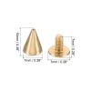 PATIKIL 10mm Studs for Clothing, 20 Sets Studs and Spikes Leather Rivets Cone Spikes Metal Screw Studs for Clothing Leather Crafts Fabric Shoes Punk Bag Leathercraft, 7x10mm, Gold Tone view 2