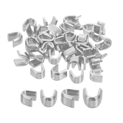 uxcell 40Pcs Zipper Slider Retainers - #8#10 U Shape Top Stoppers for Bags Coats Jackets Closed-end Zippers Replacing, Silver Tone(Each Size 20Pcs)