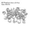 uxcell 40Pcs Zipper Slider Retainers - #8#10 U Shape Top Stoppers for Bags Coats Jackets Closed-end Zippers Replacing, Silver Tone(Each Size 20Pcs) view 3