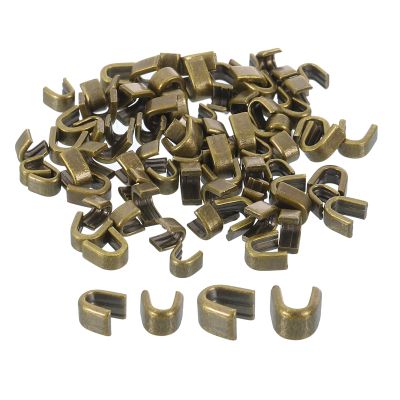 uxcell 80Pcs Zipper Slider Retainers - #3#5 U Shape Top Stoppers for Bags Coats Jackets Closed-end Zippers Replacing, Bronze Tone(Each Size 40Pcs)