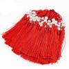 100 PCS Bookmark Tassels Bulk Pearl Silky Mini Small Tassels with Hanging Loop for Jewelry Making Crafts DIY Keychains (Red) view 1