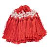 100 PCS Bookmark Tassels Bulk Pearl Silky Mini Small Tassels with Hanging Loop for Jewelry Making Crafts DIY Keychains (Red) view 2
