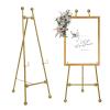 Metal Easel Stand with Chain Support for Mirror,58 Inch Iron Adjustable Arts & Crafts Easels,Floor Easels for Display Wedding Sign(Gold) view 1