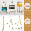 Metal Easel Stand with Chain Support for Mirror,58 Inch Iron Adjustable Arts & Crafts Easels,Floor Easels for Display Wedding Sign(Gold) view 2