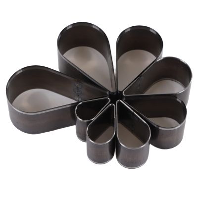 Chazcool Leather Cutting Dies, 8Pcs Leather Die, Leather Die Cutter Leather Die Cut Shapes Teardrop Alloy Steel One Hole Hollow Cutter Punch Tool