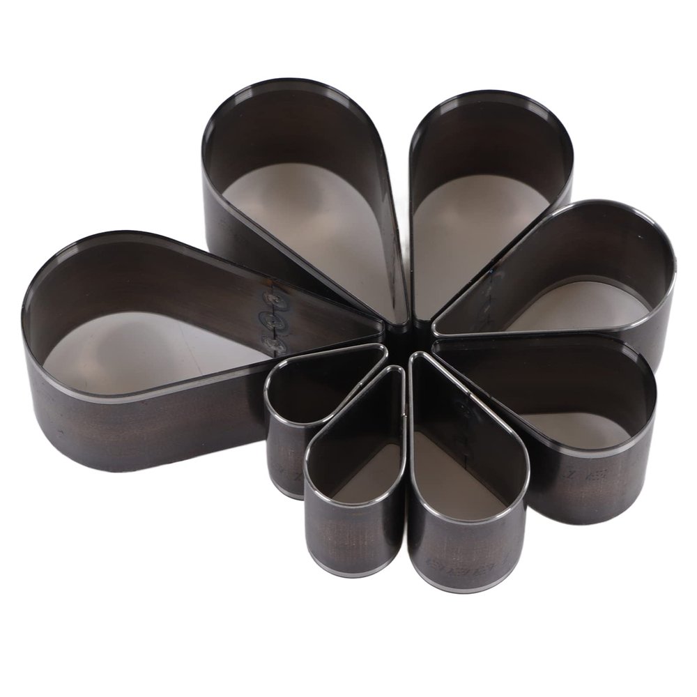 Chazcool Leather Cutting Dies, 8Pcs Leather Die, Leather Die Cutter Leather Die Cut Shapes Teardrop Alloy Steel One Hole Hollow Cutter Punch Tool