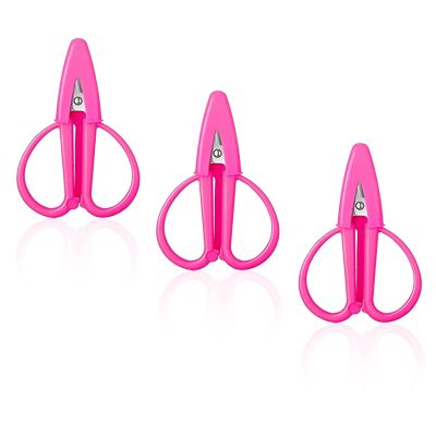 3Pcs Pink Mini Scissors Travel Set - Portable Craft Snips for Sewing, Crochet, Embroidery - Tiny Scissors with Covers, Ideal for Women & Girls on the Go