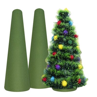CCINEE Floral Foam Cone, 2 Packs 11.83.93 inch Wet Green Florist Floral Block Flowers Arrangement Supplies for Craft Project and Christmas Party Decoration