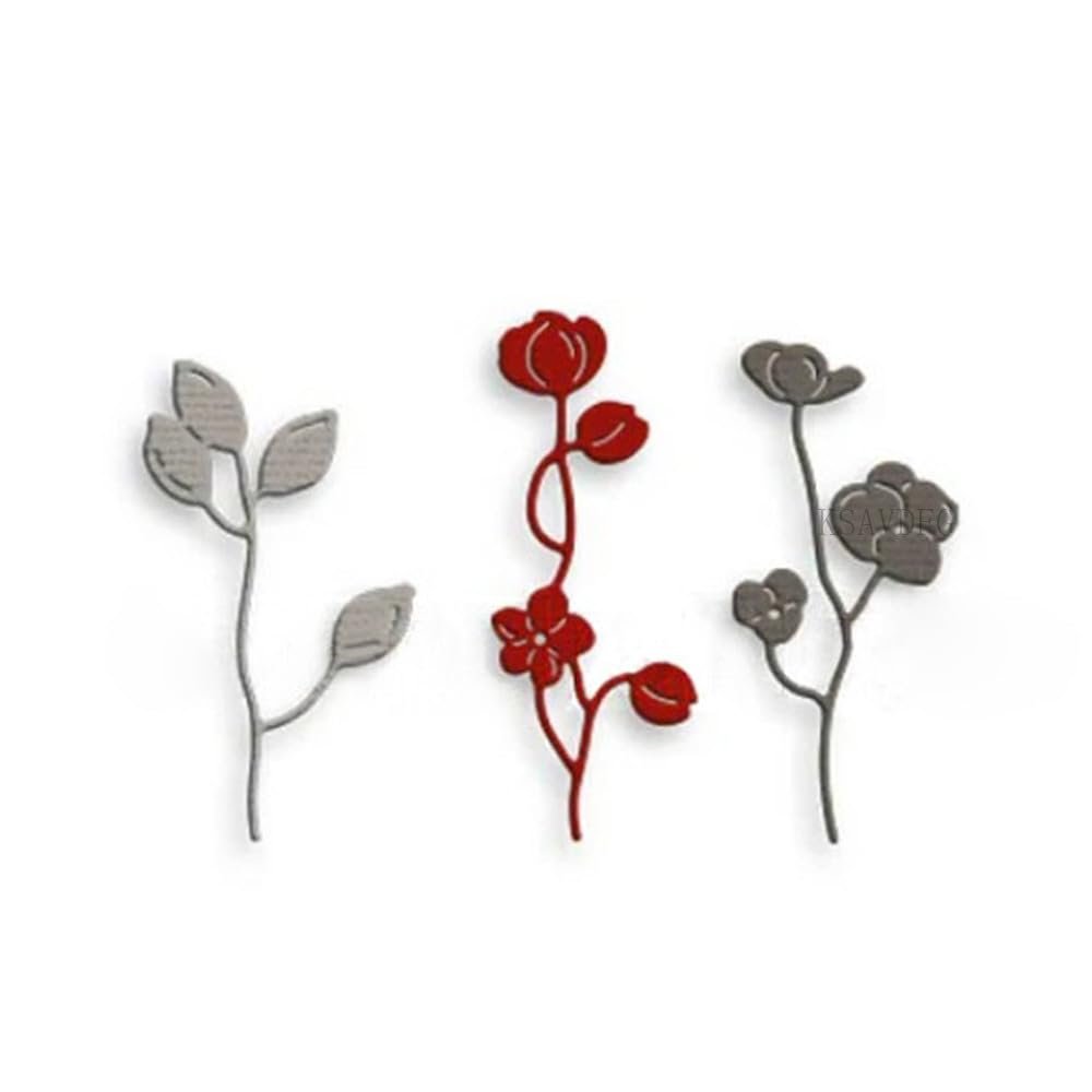 Flower Tree Branch Plant Die Cuts DIY Sewing Metal Cutting Dies for Handmade Card Making Stencils Festivals Scrapbooking Album Paper Craft Template