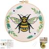 Louise Maelys Bees Embroidery Kits for Beginners, DIY Cross Stitch Starter Craft Kit for Adults Including Cloth with Pattern, Hoop, Needles Instruction and Threads view 1