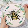 Louise Maelys Bees Embroidery Kits for Beginners, DIY Cross Stitch Starter Craft Kit for Adults Including Cloth with Pattern, Hoop, Needles Instruction and Threads view 3