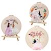 3 Sets Embroidery Kit Wedding Cross Stitch Kits Bride Embroidery Kit for Beginners Stamped Starter Embroidery Set Instructions Needlepoint Kits DIY Embroidery Starter Kit Hoop for Adults (Purple) view 1