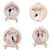 3 Sets Embroidery Kit Wedding Cross Stitch Kits Bride Embroidery Kit for Beginners Stamped Starter Embroidery Set Instructions Needlepoint Kits DIY Embroidery Starter Kit Hoop for Adults (Purple) view 2