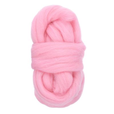 uxcell Needle Felting Wool, 1.76oz Natural Fibre Wool Roving Yarn Felting Supplies for Needle Felting DIY Handcrafts, Light Pink