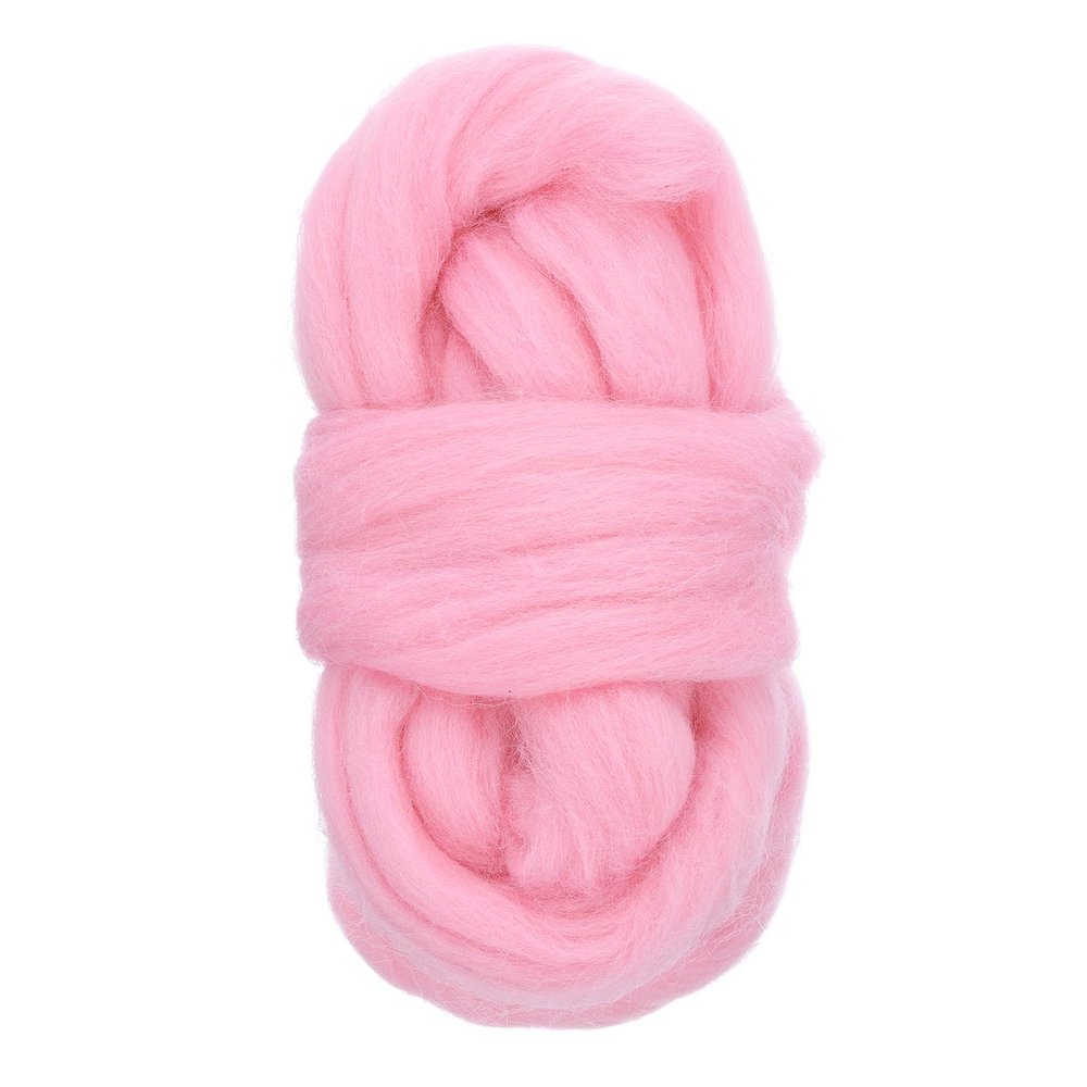 uxcell Needle Felting Wool, 1.76oz Natural Fibre Wool Roving Yarn Felting Supplies for Needle Felting DIY Handcrafts, Light Pink