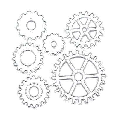 Hisocute Steampunk Cutting Dies Gear Die Cuts Metal Embossing Script Dies Stencils for Scrapbooking Journaling Embellishments Die Cuts for Card Making Words